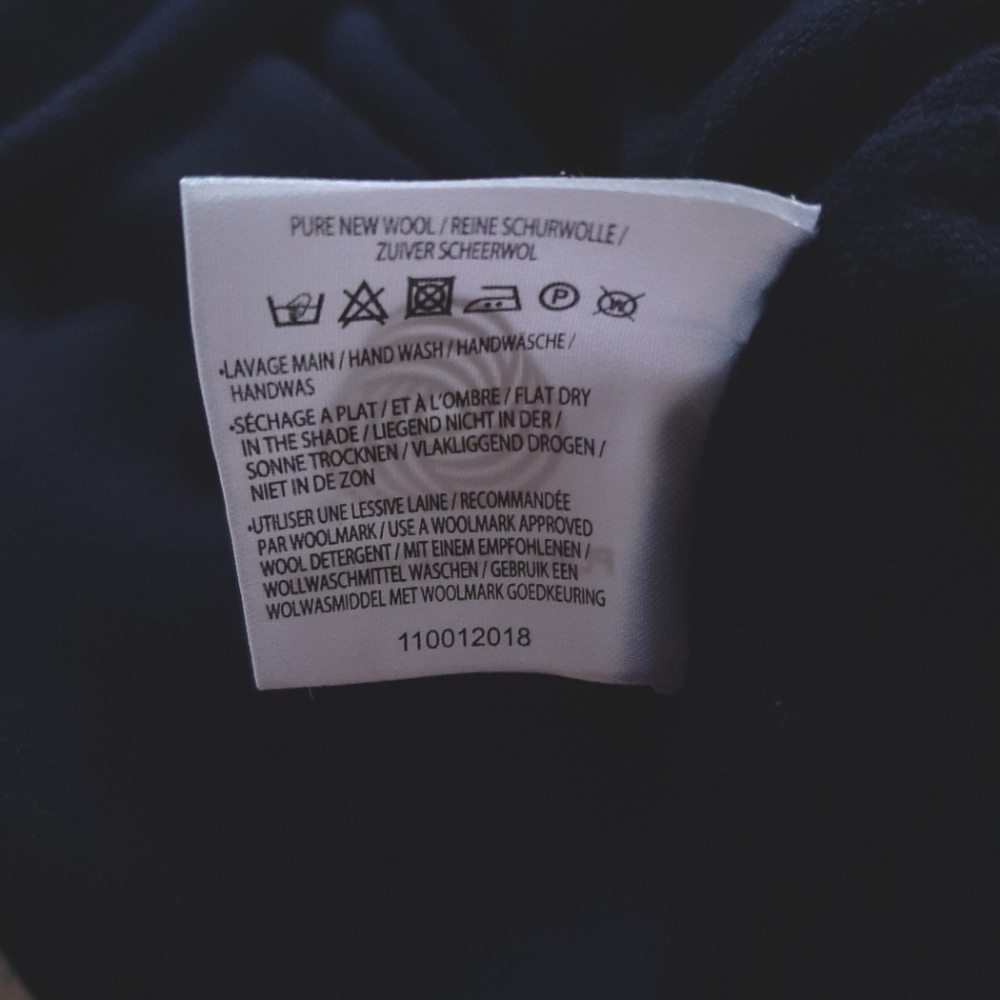 SAINT JAMES Women's Navy Blue 100% Wool Jumper UK Size 12 Contrast Trim Breton - Picture 14 of 15